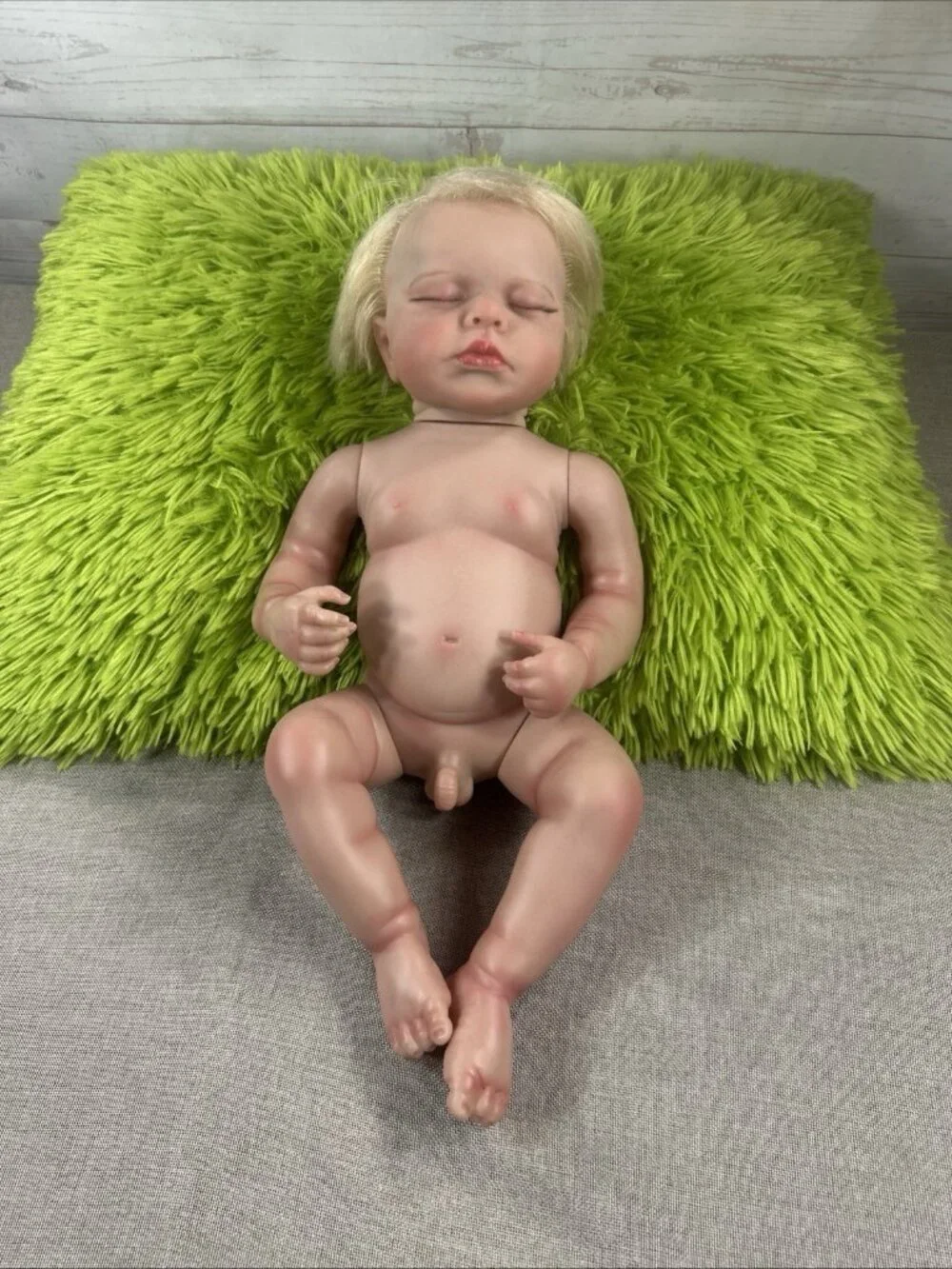 Sleeping Baby Doll Reborn Boy Anatomically Correct Newborn 18” Blonde Eye lashes